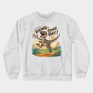 Joyful Dino Delight - Celebrate a RAWR-some Day! Crewneck Sweatshirt